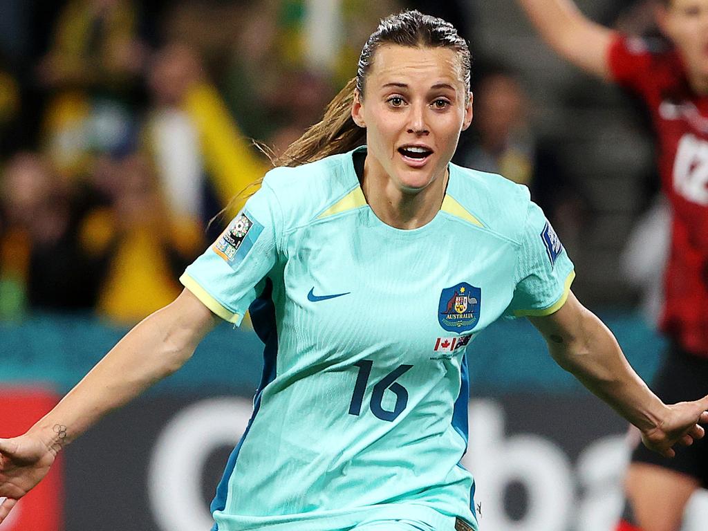 Hayley Raso scored twice as the Matildas stared down oblivion at the World Cup and advanced. Picture: Mark Stewart