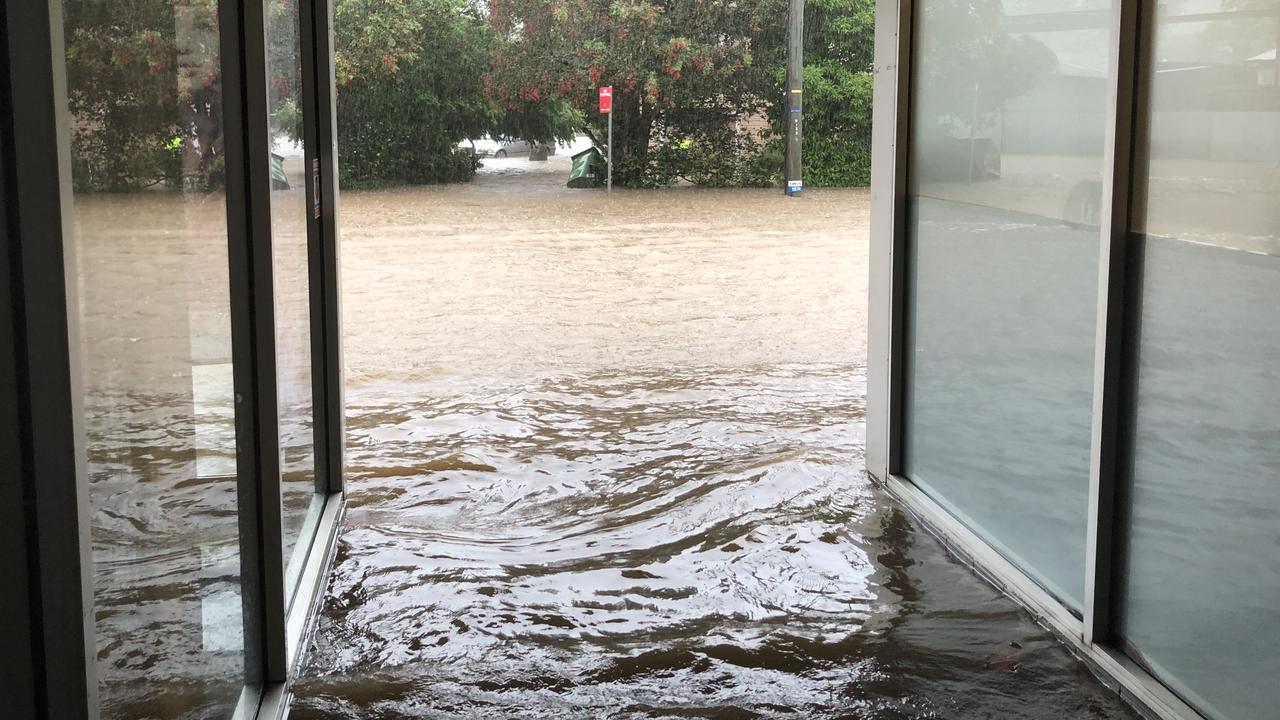 Wyrallah Rd in East Lismore was submerged on Wednesday.