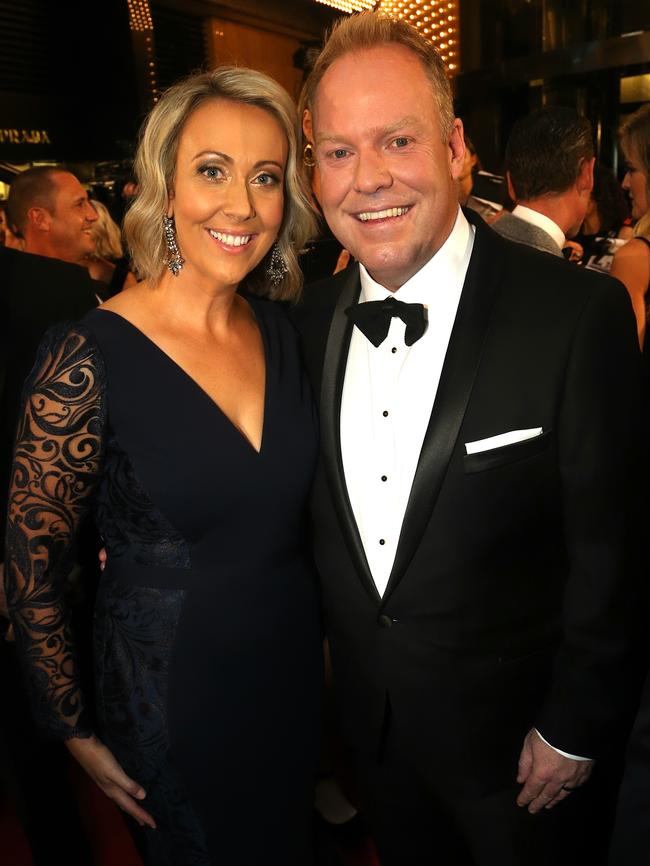 With wife Bridget at this year’s Logies. Picture: Hamish Blair