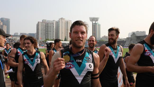 Port Adelaide’s second premiership match in China is a confirmed feature of the 2018 AFL fixture. The Power will play Gold Coast at Shanghai on May 19.