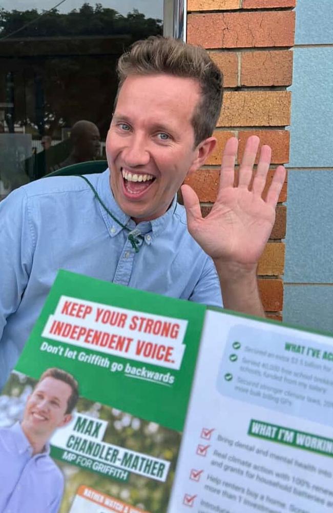 Departing Green Max Chandler-Mather copped some heated parting words from the Prime Minister. Photo: Instagram