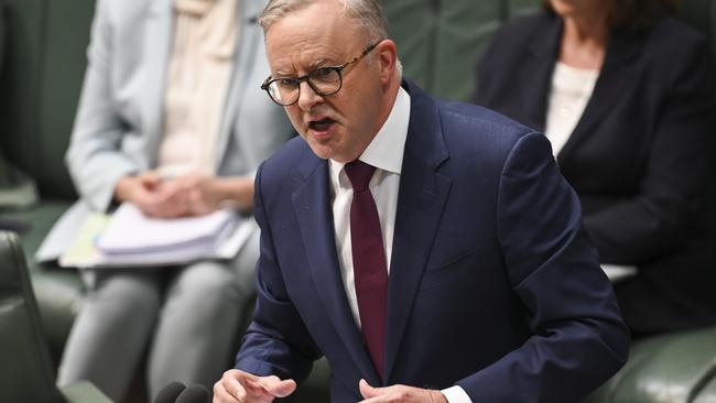 Anthony Albanese, in parliament above, and Peter Dutton rallied their respective parties in Canberra on Tuesday in their last meetings ahead of the by-election.