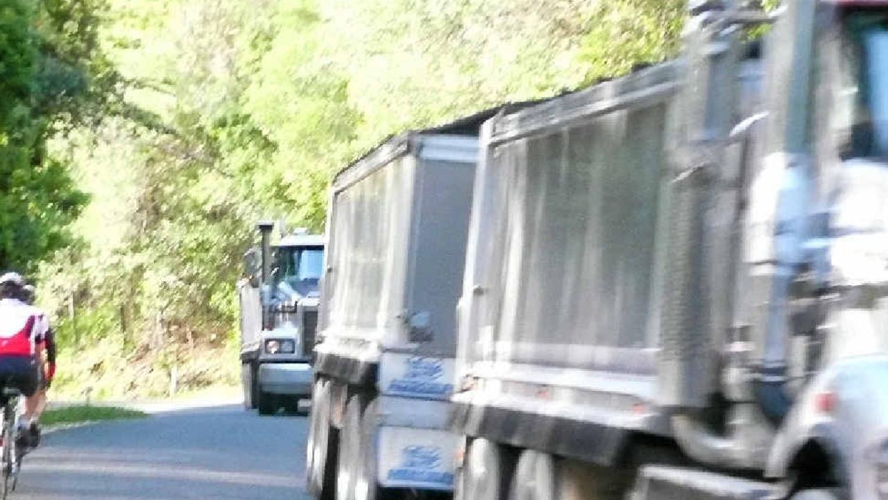 Noosa quarry trucks are accused of hammering the roads and heading through the middle of Pomona.