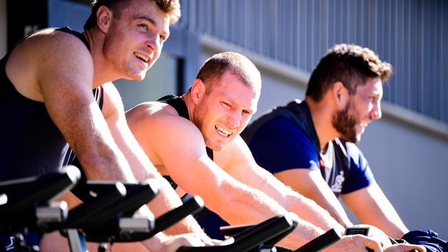 David Pocock (centre) in Wallabies camp. Picture: Stu Walmsley, Rugby AU Media