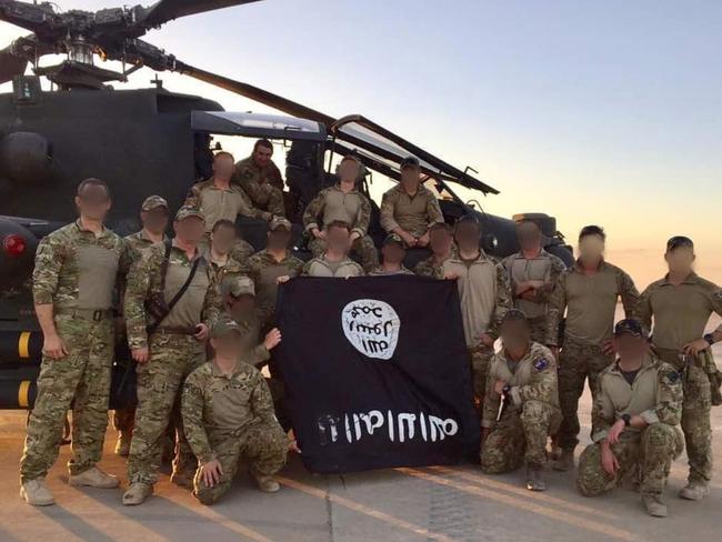 A group photo of Australian Strike Force Operators in Iraq. Picture courtesy of Hachette Australia