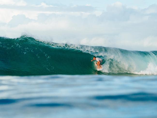 GOLD COAST, QUEENSLAND, AUSTRALIA - APRIL 27: WSL Champion Joel Parkinson of Australia surfs in the Snapper World Champs Heat at the Bonsoy Gold Coast Pro on April 27, 2024 at Gold Coast, Queensland, Australia. (Photo by Andrew Shield/World Surf League)