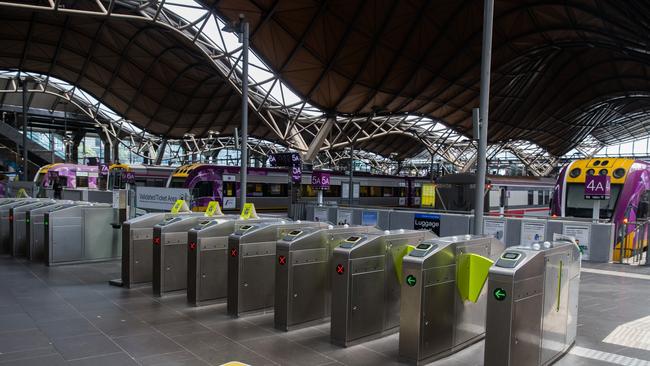 A near-empty Southern Cross Station. Picture: NCA NewsWire