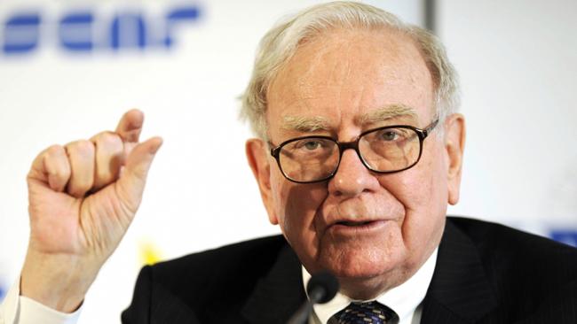 Warren Buffet addresses a press conference in 2008 in Frankfurt. Picture: AFP.