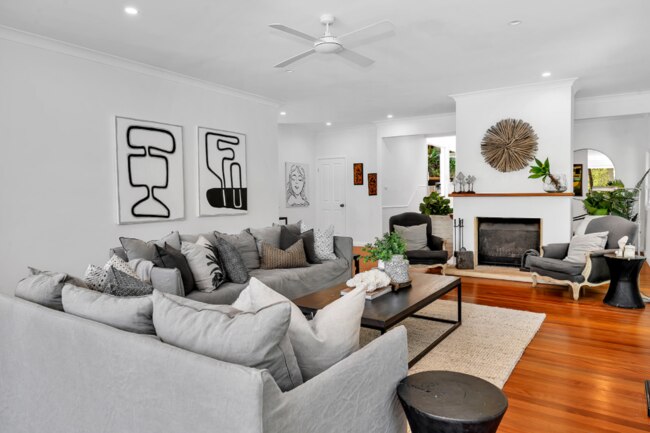 An interior view of the expansive lounge/family room.