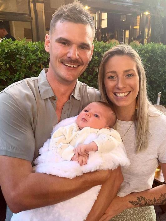 Deni Varnhagen and Jarrad Duthie welcomed their first child, a baby girl called Hali Julia. Pic: Instagram.