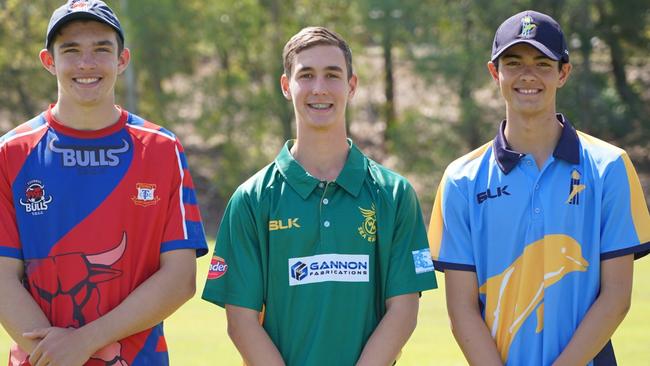 John Paul College students William Aspeling in year 10 who plays with the Wynnum Cricket Club, and year 9 students Caden Careswell, from the Gold Coast Dolphins Cricket Club, and Balian Herd from the Toombul Cricket Club scored spots in the prestigious team.