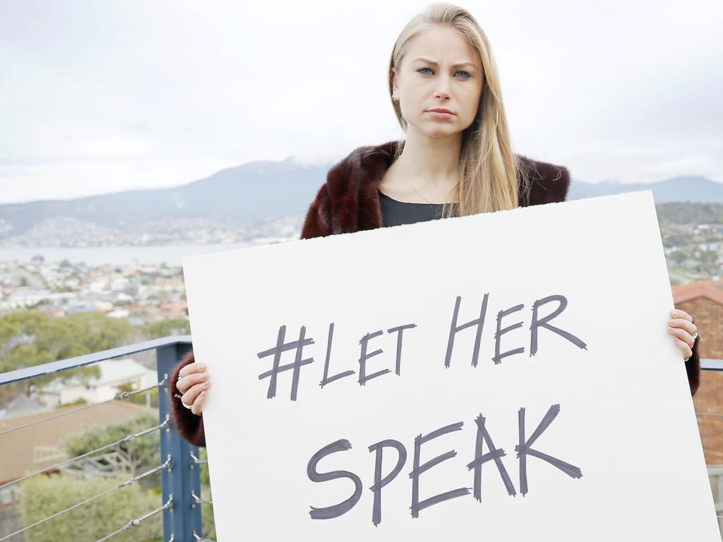 Grace Tame's legal case was the catalyst for Nina Funnell starting the #LetHerSpeak campaign for sexual assault gag-law reform. Grace, pictured, has won her right to be named with support from News Corp legal counsel. Picture: Patrick Gee