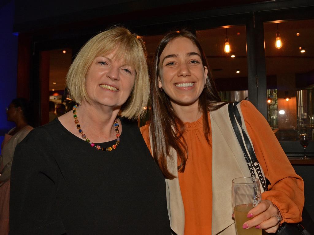 Elisabeth Findlay and Rachel Jones at the 2021 Bleach Festival program launch at Burleigh Brewing. Picture: Regina King.