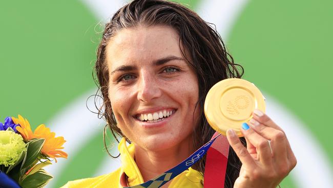 Jessica Fox with her gold medal. Picture: Adam Head