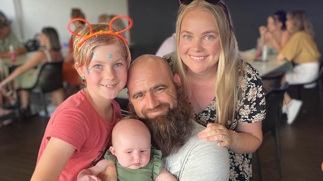 The Delaney's family after the floods in March 2022.