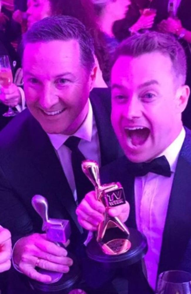 Ten sports presenter and Logie winner Matt White posed for a photo with the Gold Logie recipient. Picture: Instagram