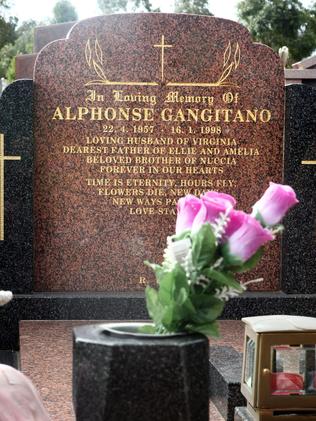 The grave of gangster Alphonse Gangitano at Fawkner Cemetery. Picture: Alex Coppel