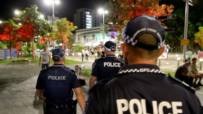 The Cairns Tactical Crime Squad on patrol in the Cairns CBD.