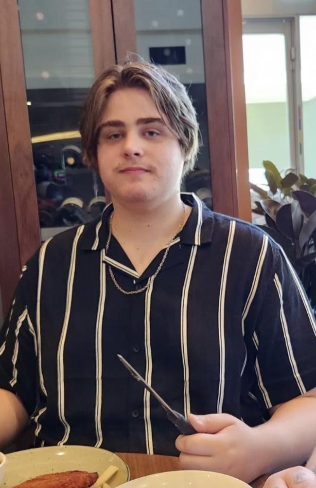 Ethan Desborough is ‘lucky to be alive … seven beams got him in the back’.