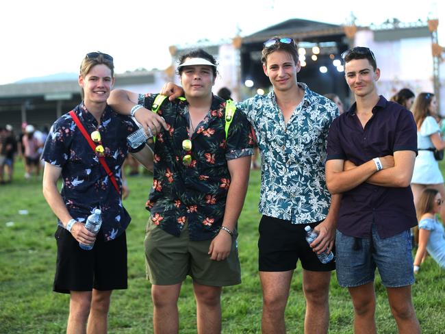 The Grass Is Greener music festival at the Cairns Showgrounds. Josh Mitchell-Wilson, Declan Sheehan-Williams, Jacob Rich and Jimmy Smith. PICTURE: STEWART MCLEAN