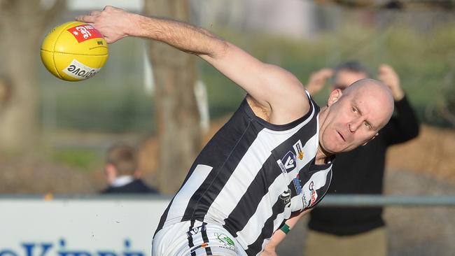 RDFL footy: Woodend-Hesket v Wallan. Matthew Perri for Wallan.Picture:Rob Leeson.