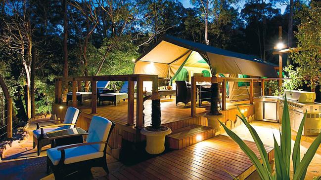 Glamping at Lane Cove Holiday Park in New South Wales.