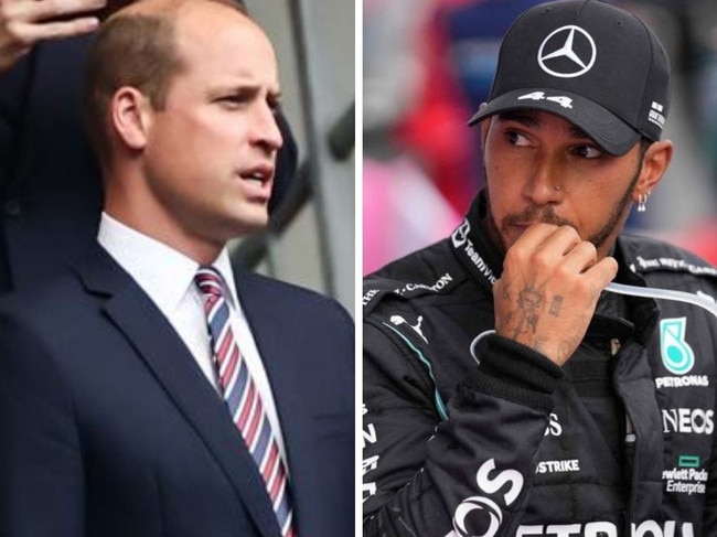 Prince William and Lewis Hamilton.