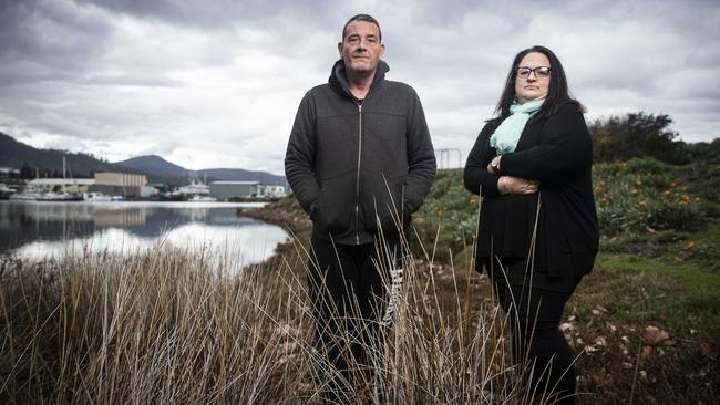 Former Dominic College students Baden Daly and Rachel Grgurevic have led a petition to have O’Neill returned to Tasmania to be resentenced. Picture: LUKE BOWDEN