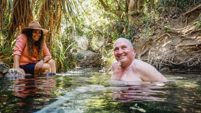 Barnaby Joyce with Jacinta Nampijinpa Price, Senate candidate for the Northern Territory, in Katherine on Monday. Picture: Deputy Prime Minister’s Office 2022