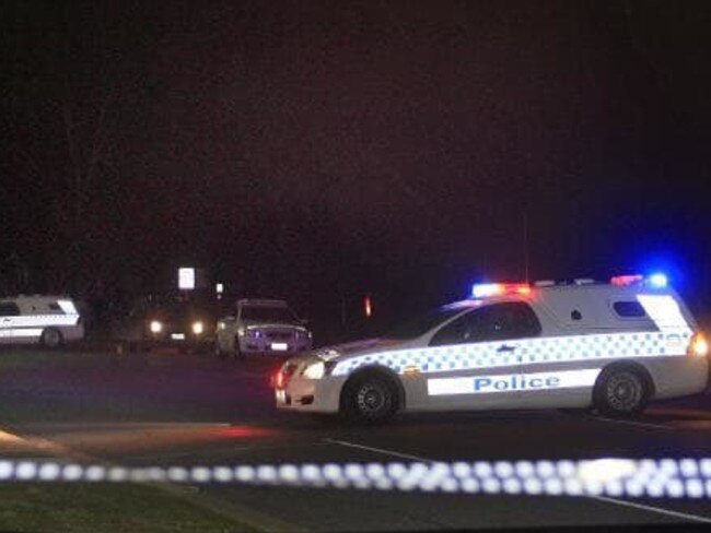 Police cars on the street after African Youths congregated and hurled rocks at Taylors Hill. Source: Twitter