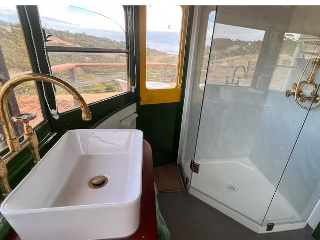 The bathroom in the tram. Picture: Supplied