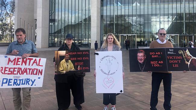 Scenes outside court as day two of the High Court hearing commences. Picture: Supplied