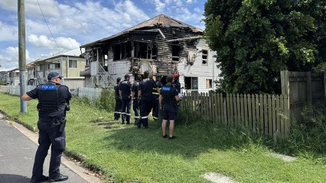 The fire tore through both levels of the house, devastating its street frontage and leaving it ruined. Photo: Pamela McKay