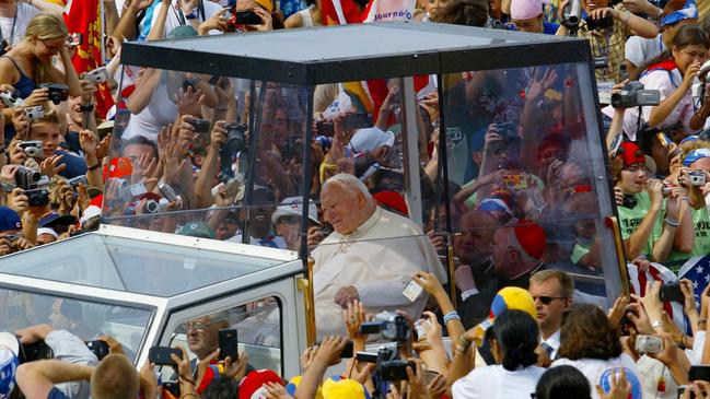 Pope John Paul II at World Youth Day in Toronto in 2002. 