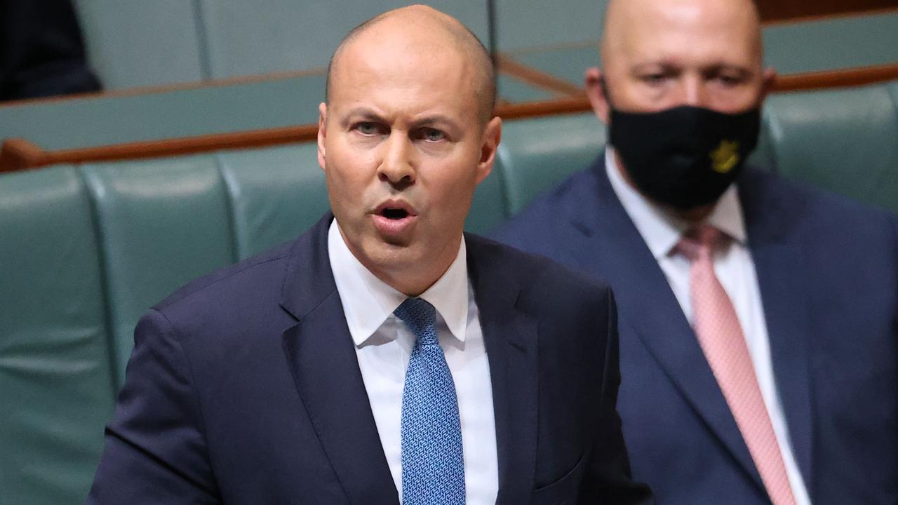 CANBERRA, AUSTRALIA NewsWire Photos MARCH 29, 2022: Treasurer Josh Frydenberg delivered his 2022 Budget speech in the House of Representatives in Parliament House in Canberra. Picture: NCA NewsWire / Gary Ramage