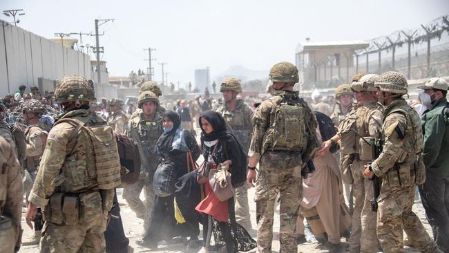 Soldiers on the ground in Kabul. Picture: AFP