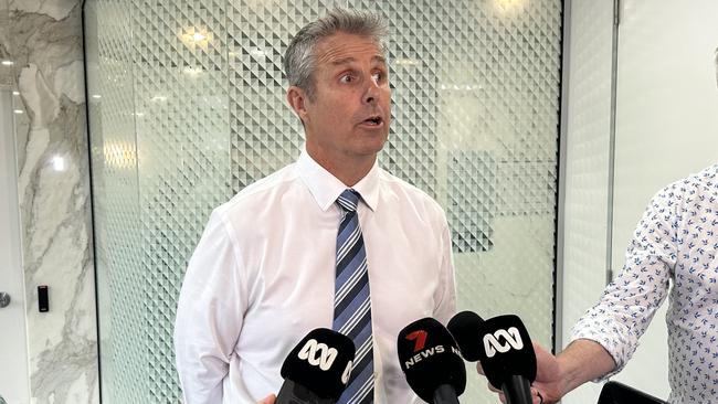 Sunshine Coast Detective Inspector Chris Toohey speaking to media. Picture: Sam Turner