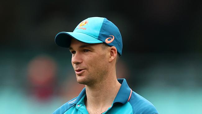 Australia await scans on Peter Handscomb’s hip, going down injured just twelve hours before being named for a potential Test recall. Picture: Getty Images.