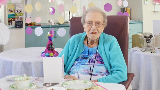 Molly Bonamy celebrating her 105th birthday.