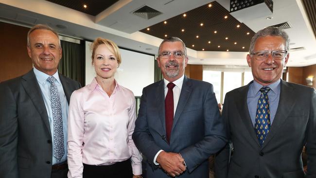 Villaworld directors Mark Jewell, Lisa MacCallum, Craig Treasure and David Rennick at the scheme meeting at Sofitel Broadbeach. Photograph: Jason O'Brien