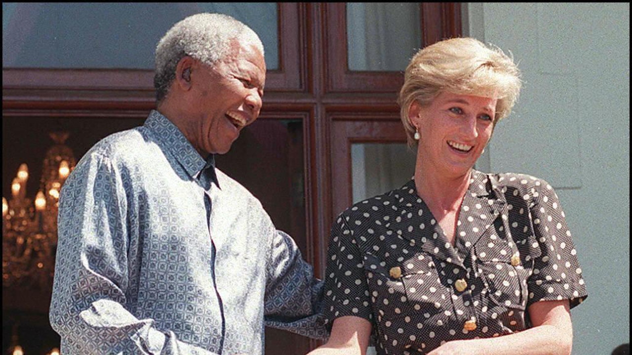 South African President Nelson Mandela and Princess Diana in 1997. Picture: Anna Zieminski / AFP.