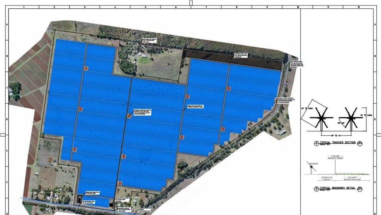 Plans for the Greek-owned Mytilineos solar farm project in Kingaroy, which the company purchased in 2020.