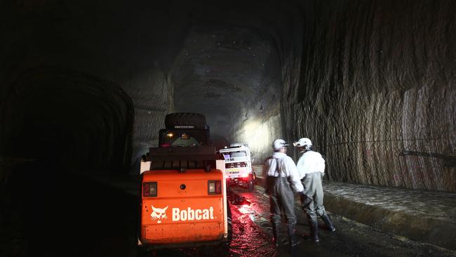 All-terrain vehicle ... a Bobcat is a handy tool deep underground. Picture: Tim Hunter