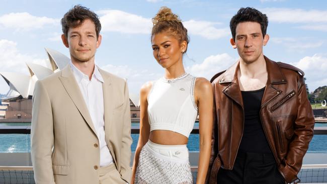 Mike Faist, Zendaya and Joshua O'Connor in Sydney. Picture: Caroline McCredie