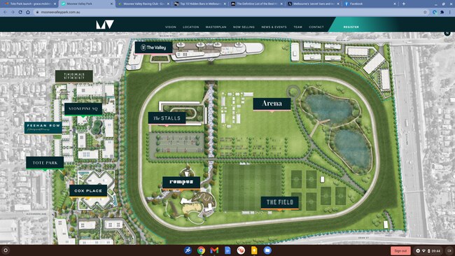 Map of Tote Park, located on McPherson Street in Moonee Ponds. Source: Moonee Valley Racecourse.