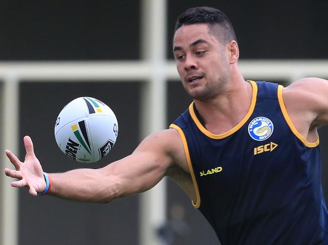 SYDNEY, AUSTRALIA - JANUARY 03:  Jarryd Hayne takes part in a Parramatta Eels NRL pre-season training session at Old Saleyards Reserve on January 3, 2018 in Sydney, Australia.  (Photo by Mark Evans/Getty Images)