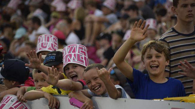 Action between the Sydney Sixers and Adelaide Strikers during the Big Bash League game in Coffs Harbour.