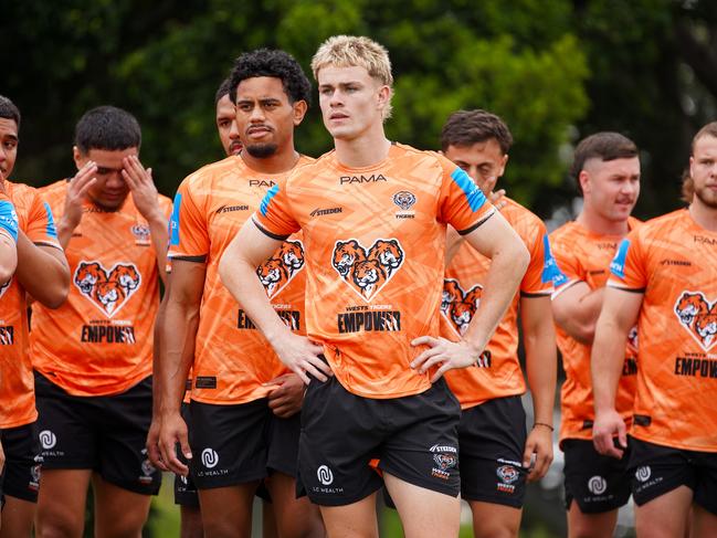 Lachlan Galvin on first day of Tigers pre-season training. Picture: Wests Tigers