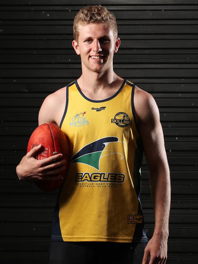 Former Woodville-West Torrens junior Andrew McPherson will be a Crow until 2021. Picture: Dylan Coker