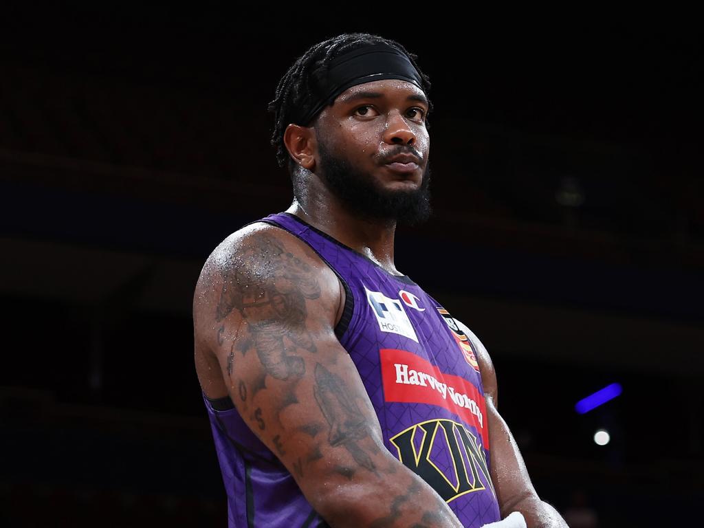 Cameron Oliver of the Kings looks dejected after the NBL Play-In Qualifier match between Sydney Kings and Adelaide 36ers at Qudos Bank Arena. Photo: Matt King/Getty Images.